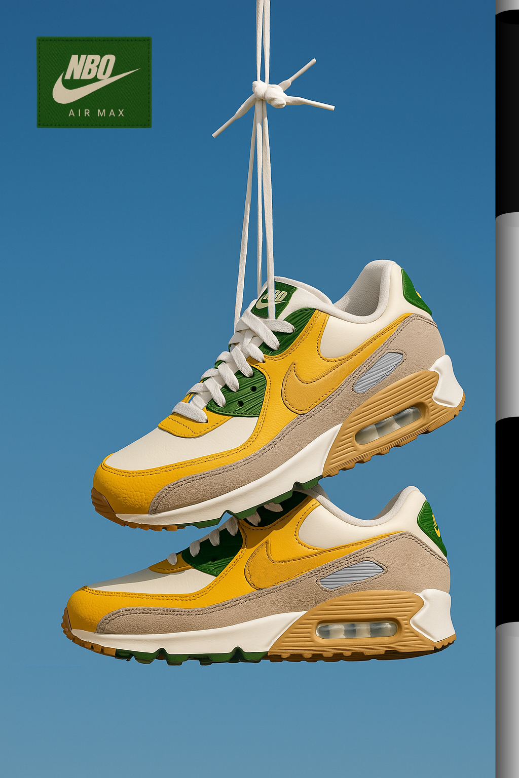 Poster featuring Nike Air typography and gradient background inspired by Nairobi heat haze